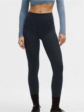 Lululemon Wunder Train High-Rise Tight 28” Navy Blue | Size 6 | Drawstring Waist